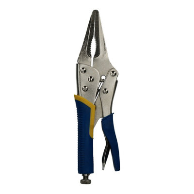 9" / 230mm Straight Long Nose Locking Grip Wrench Pliers with Soft Grip Handles