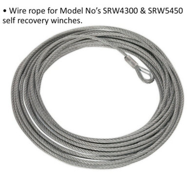 9.2mm x 26m Wire Rope - Suitable For ys09217 & ys09218 Self Recovery Winch