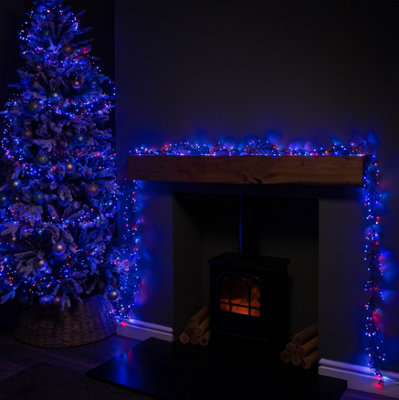 9.3m 720 LED Christmas Cluster Multi-Action String Lights with Timer in ...