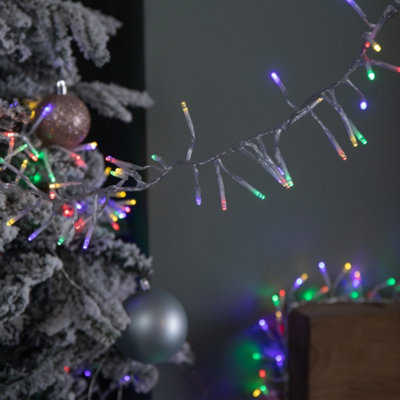 9.3m 720 LED Christmas Cluster String Lights with Timer in Multi ...