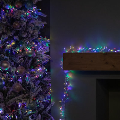 9.3m 720 LED Christmas Cluster String Lights with Timer in Multi ...