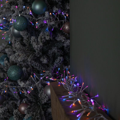 9.3m 720 LED Christmas Cluster String Lights with Timer in Rainbow on ...