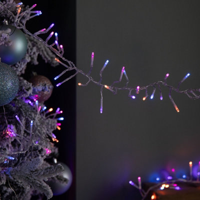 9.3m 720 LED Christmas Cluster String Lights with Timer in Rainbow on ...