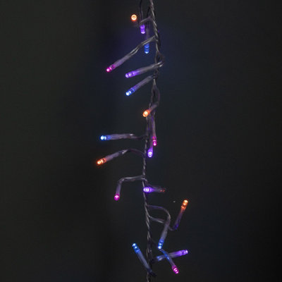 9.3m 720 LED Christmas Cluster String Lights with Timer in Rainbow on ...