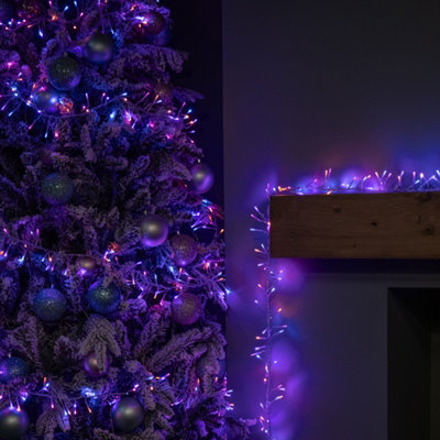 9.3m 720 LED Christmas Cluster String Lights with Timer in Rainbow on ...