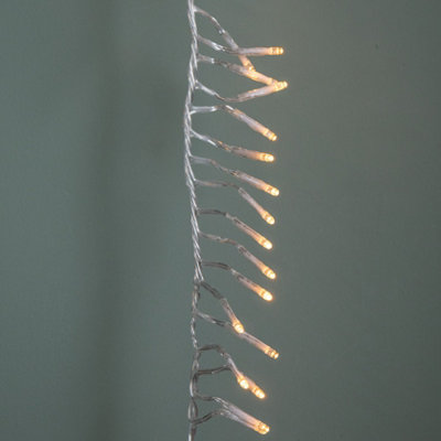 9.3m 720 LED Christmas Cluster String Lights with Timer in Vintage Gold ...