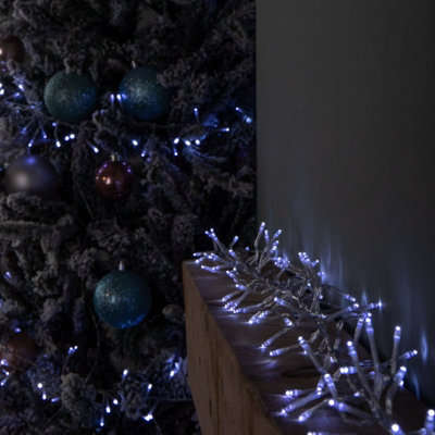 9.3m 720 LED Christmas Cluster String Lights with Timer in White on ...