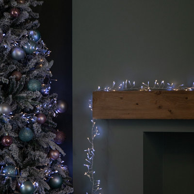 9.3M 720 LED CHRISTMAS CLUSTER STRING LIGHTS WITH TIMER IN WHITE & WARM ...