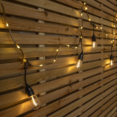 9.5m Set of 20 Connectable Festoon Drop Lights with LED Cable in Warm White