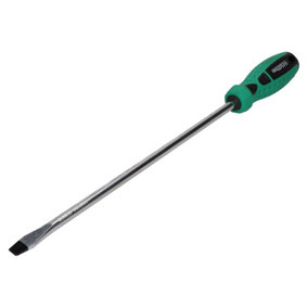 9.5mm x 300mm Slotted Flat Headed Screwdriver with Magnetic Tip Rubber Handle