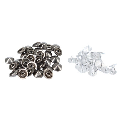 9.5mm x 5mm Cone Studs with Back Pin, Low Elevation Brass Leather Rivet, Gunmetal Black - 100pcs