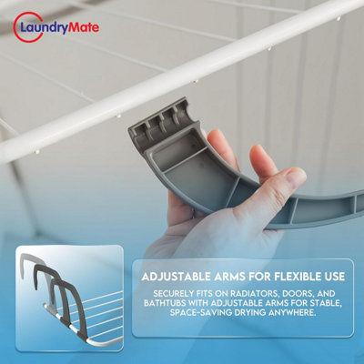 9 Bar Radiator Clothes Airer 2 Pack Foldable Clothes Drying Rack Folds ...