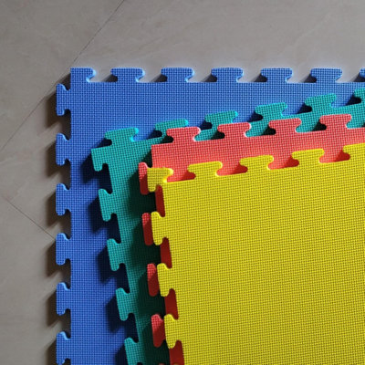 9 Colourful Interlocking Soft and Thick EVA Foam Cushiony Activity Play ...