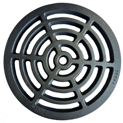 9" Diameter 229mm 10mm 3/8" Thick Round Dished Circular Cast Iron Gully Grid/Grate Heavy Duty Drain Cover Black Satin Finish
