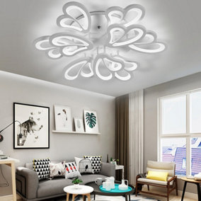 9 Head Contemporary Flower Like LED Semi Flush Ceiling Light Cool White