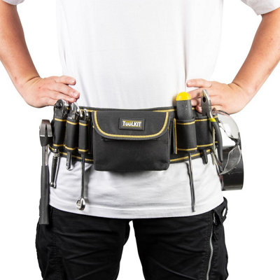 9-in-1 Tool Belt - Durable Multi Tool Holder with Loop Pockets, Pouch, Fabric & Clip Hook for DIY, Building, Gardening, Decorating