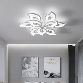 9 Lights Elegant Floral Shape Energy Efficient LED Ceiling Light 85CM Cool White