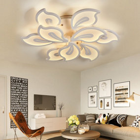 9 Lights Elegant Floral Shape Energy Efficient LED Ceiling Light 85CM Dimmable