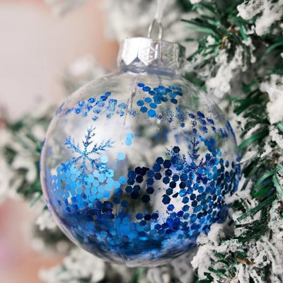 9 Pack Decorative Christmas baubles, shatterproof glitter for hanging ...
