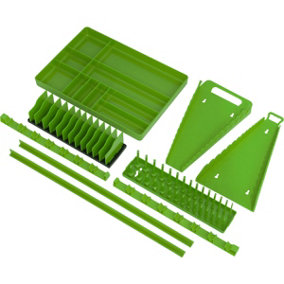 9 PACK GREEN Tool Drawer Chest Storage Organizer Set - Screwdriver Plier Rack