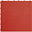 9 PACK Heavy Duty Floor Tile - PP Plastic - 400 x 400mm - Red Treadplate