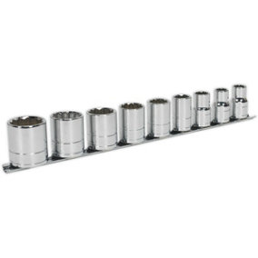 9 PACK - Whitworth Socket Set - 1/2" Imperial Square Drive 12 Point HIGH TORQUE