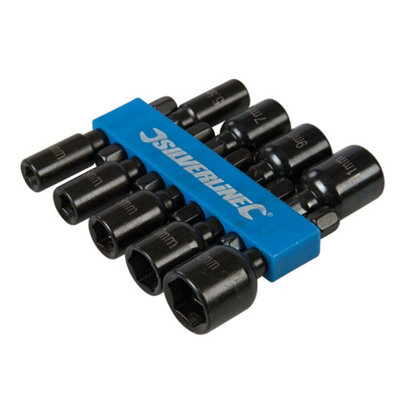 9 Piece 5mm 12mm Magnetic Nut Driver Set 1/4" Hex Combi Power Drill Socket
