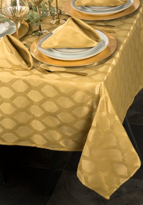 9-Piece Gold Geometric Table Linen Set