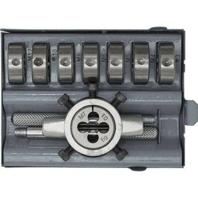 9-Piece Metric Split Die and Holder Set for M3 to M12 Threading ...