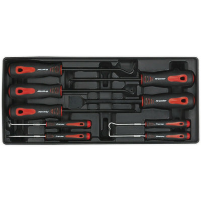 9 Piece Premium Scraper and Hook Tool Set with Modular Storage Tray for Easy Organization