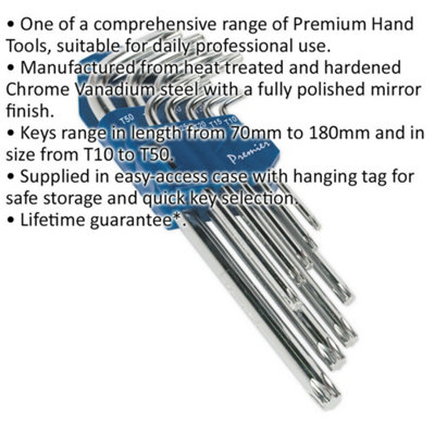 9 Piece TRX-Star Key Set - Durable, Polished, 70-180mm Length, T10 to ...