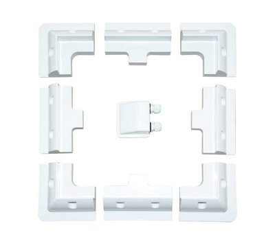9 Pieces Large Set White Solar Panel Corner Mounting Brackets