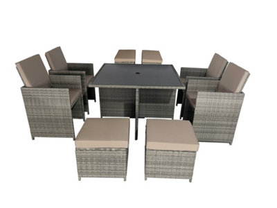 Rattan cube glass top cheap