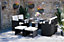 9 Pieces Rattan Garden Furniture Set with 1 Rattan Dining Table and 4 Rattan Chairs