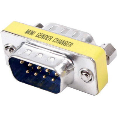 9 Pin D SUB RS232 Male to Plug Coupler Adapter PC Serial Gender Changer ...