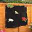 9 Pocket Vertical Wall Planter - Indoor Outdoor Floral Feature Black Hanging Flower Herb Veg Holder for Walls & Fences - 70 x 70cm