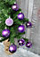 9 Purple Decorated Christmas Tree Baubles Tree Decoration Ornaments Glitter 6cm