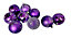 9 Purple Decorated Christmas Tree Baubles Tree Decoration Ornaments Glitter 6cm