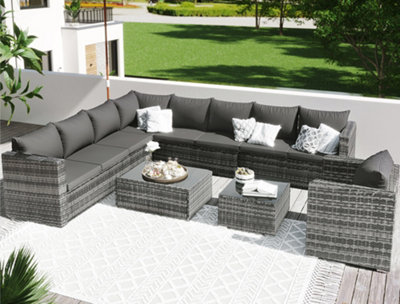 Large corner best sale rattan garden furniture