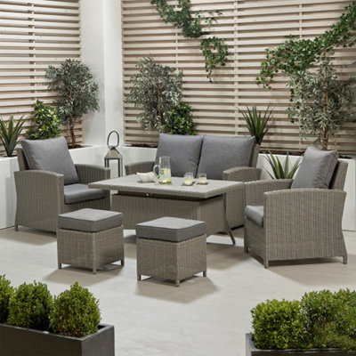9 Seater Rattan Garden Lounge Set with Ceramic Top Outdoor Furniture