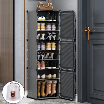 9 Tier 3 Doors Shoe Rack Shoe Storage Cabinet Shelf Unit Door Hallway DIY Cube Cabinet