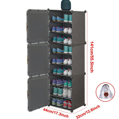 9 Tier 3 Doors Shoe Rack Shoe Storage Cabinet Shelf Unit Door Hallway DIY Cube Cabinet