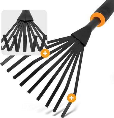 9-Tooth Broom Rake - DE LUXE Landscaping & Garden Maintenance Tool