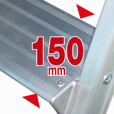 9 Tread Industrial Crossover Ladder with Handrails for Safe Access