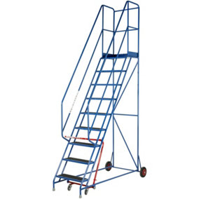 9 Tread Mobile Warehouse Stairs Anti Slip Steps 3.25m Portable Safety Ladder