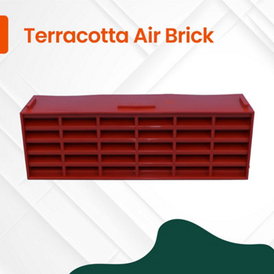 thumbnail image 2 of Manthorpe Terracotta Interlocking Air Brick Vents – 9x3, Pack Of 5, Wall Ventilation 2 of 3