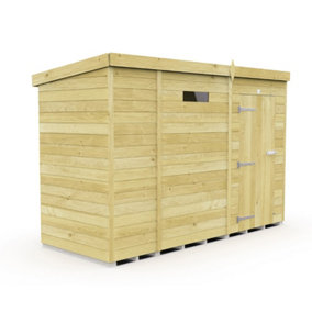 9 x 4 Feet Pent Security Shed - Single Door - Wood - L118 x W276 x H201 cm