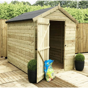 9 x 4 Premier Pressure Treated Tongue & Groove Apex With Single Door (9' x 4' / 9ft x 4ft) (9x4 )