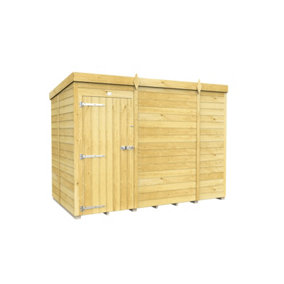 9 x 5 Feet Pent Shed - Single Door Without Windows - Wood - L147 x W276 x H201 cm