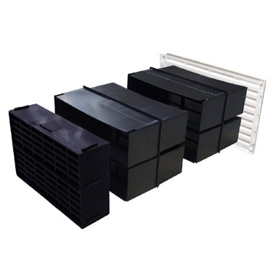 9" x 6" Extendable Combination Cavity Wall Sleeve Vent with Blue/Black Air Bricks